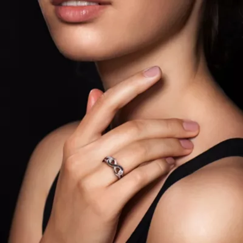 Black Diamond Infinity Ring Sterling Silver