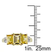 10k Yellow Gold Citrine and Diamond Ring