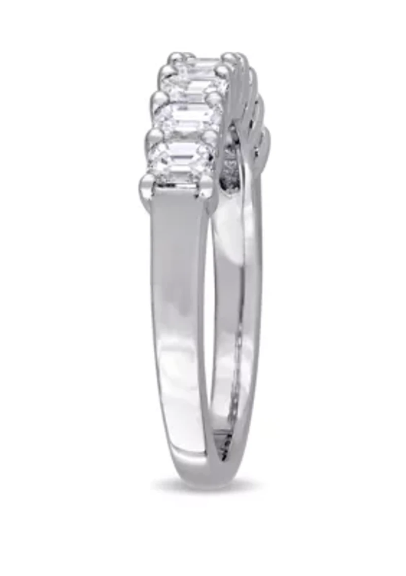 1.0 ct. t.w. Emerald Cut Diamond Semi Eternity Band 14k White Gold