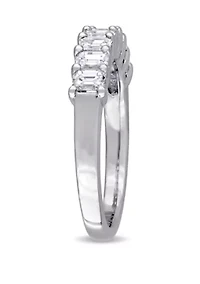 1.0 ct. t.w. Emerald Cut Diamond Semi Eternity Band 14k White Gold