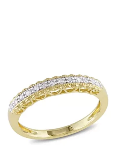 0.08 ct t.w. Diamond Heart Anniversary Band 10K Yellow Gold