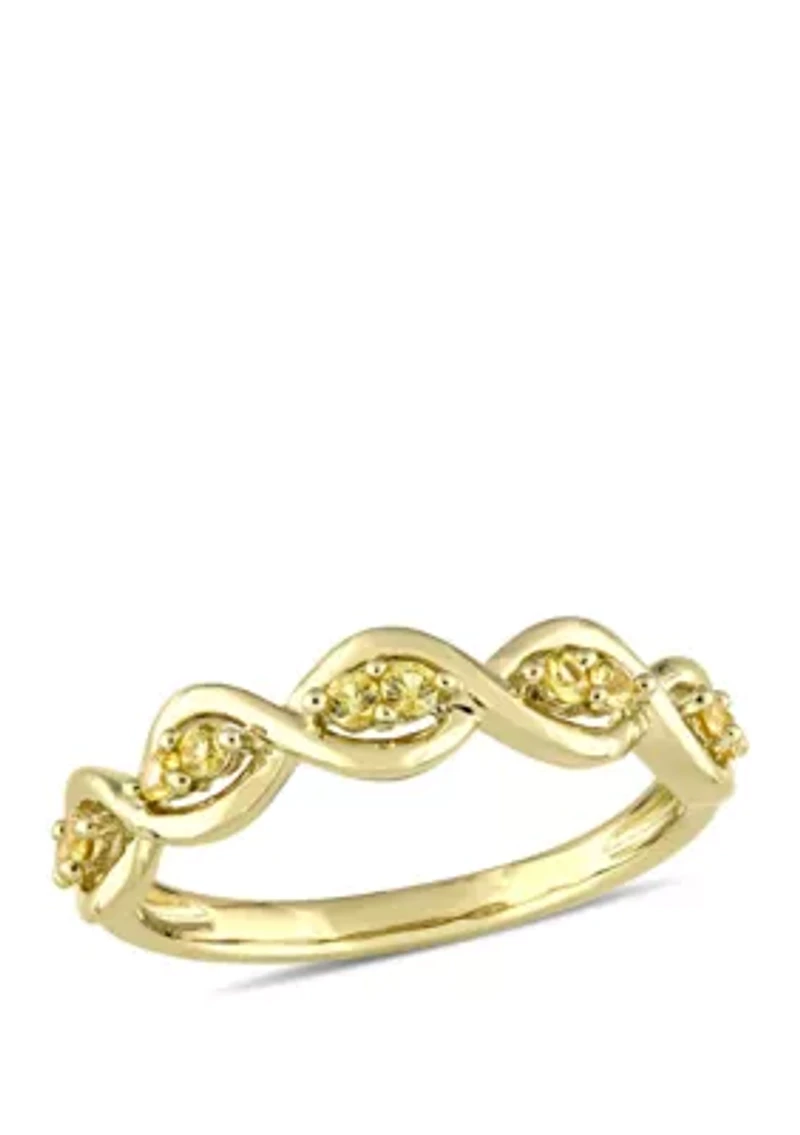 1/4 ct. t.w. Yellow Sapphire Stackable Infinity Anniversary Ring 14K Gold