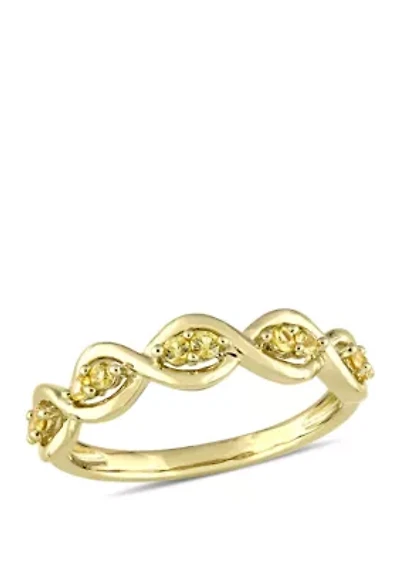 1/4 ct. t.w. Yellow Sapphire Stackable Infinity Anniversary Ring 14K Gold