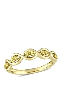 1/4 ct. t.w. Yellow Sapphire Stackable Infinity Anniversary Ring 14K Gold