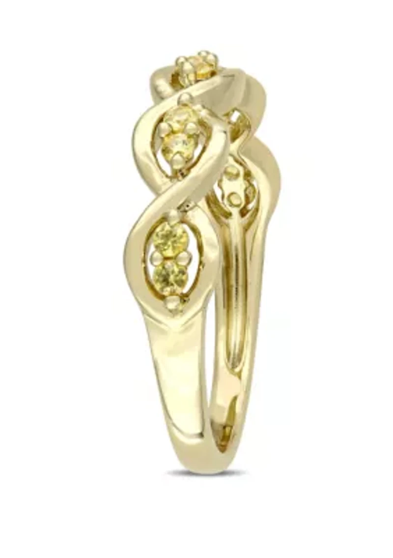 1/4 ct. t.w. Yellow Sapphire Stackable Infinity Anniversary Ring 14K Gold
