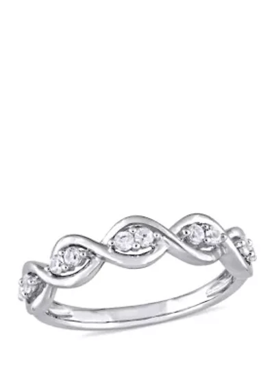1/4 ct. t.w. White Sapphire Stackable Infinity Anniversary Ring 14K Gold