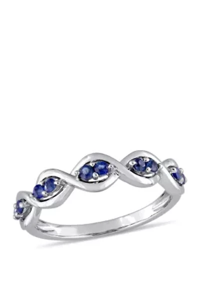 1/4 ct. t.w. Sapphire Stackable Infinity Anniversary Ring 14K White Gold