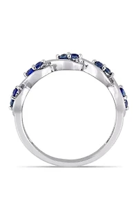 1/4 ct. t.w. Sapphire Stackable Infinity Anniversary Ring 14K White Gold