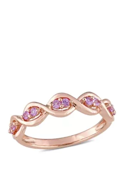 1/4 ct. t.w. Pink Sapphire Stackable Infinity Anniversary Ring 14K Rose Gold
