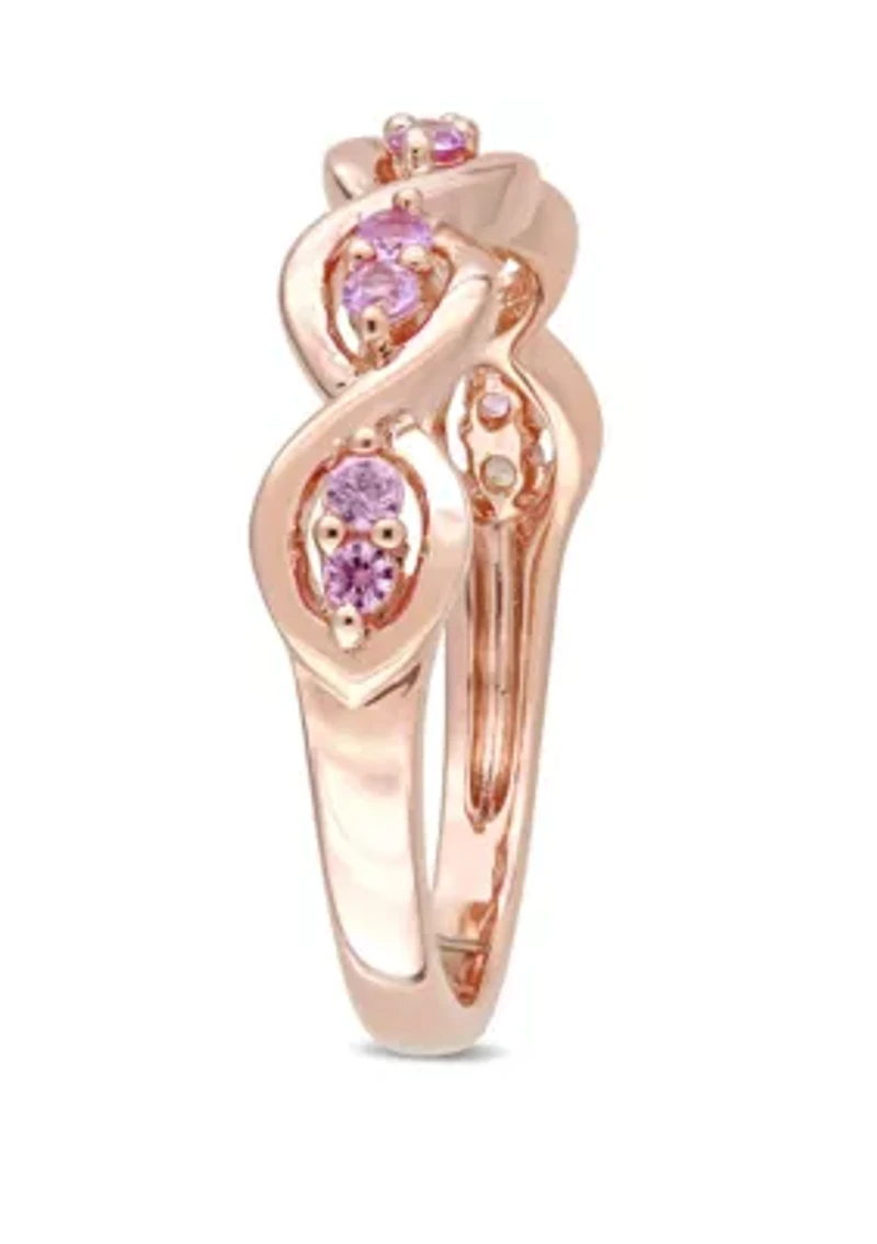 1/4 ct. t.w. Pink Sapphire Stackable Infinity Anniversary Ring 14K Rose Gold