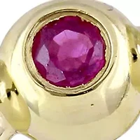 Ruby Beaded Eternity Ring in 14k Yellow Gold