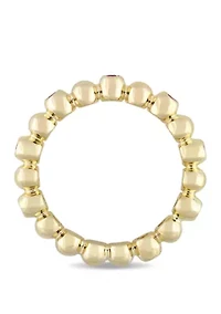 Ruby Beaded Eternity Ring in 14k Yellow Gold