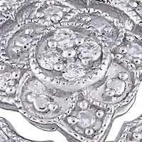 1/4 ct. t.w. Diamond Halo Bridal Set Sterling Silver