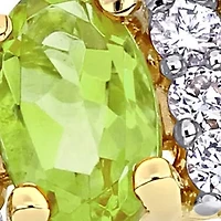 1.2 ct. t.w. Peridot and 1/6 Diamond Semi Eternity Ring 14k Yellow Gold