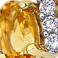 1.16 ct. t.w Citrine and 1/6 t.w. Diamond Semi Eternity Ring 14k Yellow Gold