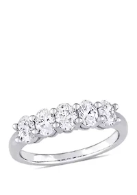 1 ct. t.w. Oval Cut Diamond Semi Eternity Band 14k White Gold