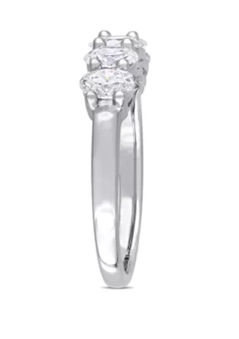 1 ct. t.w. Oval Cut Diamond Semi Eternity Band 14k White Gold