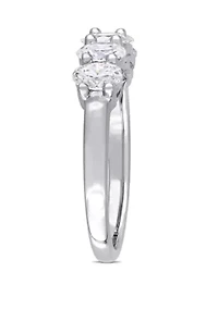 1 ct. t.w. Oval Cut Diamond Semi Eternity Band 14k White Gold