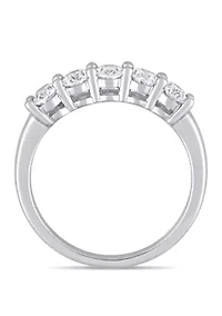 1 ct. t.w. Oval Cut Diamond Semi Eternity Band 14k White Gold