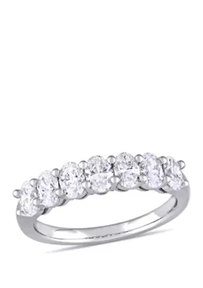 1.33 ct. t.w. Oval Cut Diamond Semi-Eternity Ring 14k White Gold