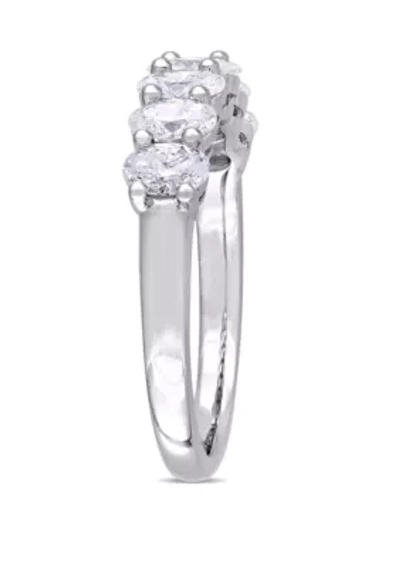1.33 ct. t.w. Oval Cut Diamond Semi-Eternity Ring 14k White Gold