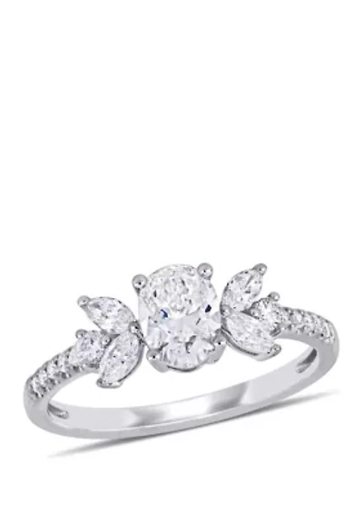 1.14 ct. t.w. Diamond Halo Ring 14k White Gold