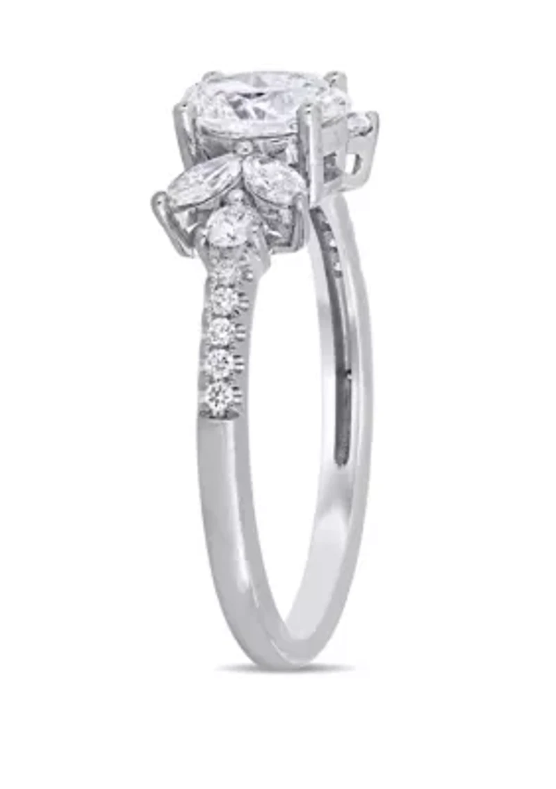 1.14 ct. t.w. Diamond Halo Ring 14k White Gold