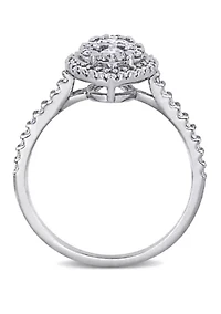 1 ct. t.w. Diamond Marquise Shape Composite Engagement Ring 10k White Gold