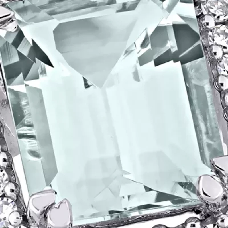 1 7/8 ct. t.w. Aquamarine and 1/5 Diamond Rectangle Ring