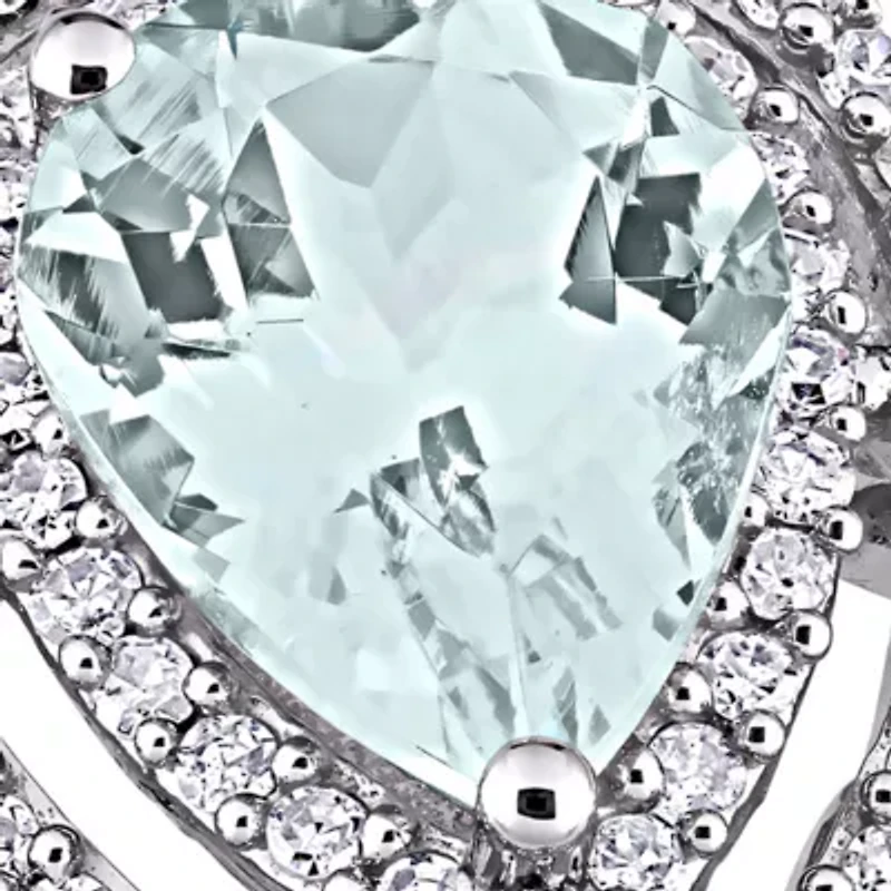 1.2 ct. t.w. Aquamarine and 1/4 Diamond Halo Ring