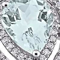 1.2 ct. t.w. Aquamarine and 1/4 Diamond Halo Ring
