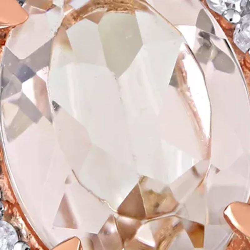 5/8 ct. t.w. Morganite, 1/10 White Sapphire, 1/3 Diamond Halo Twist Ring
