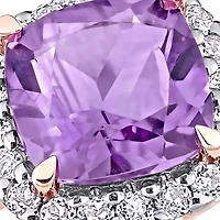 1.75 ct. t.w. Amethyst, 1 White Topaz Halo Ring