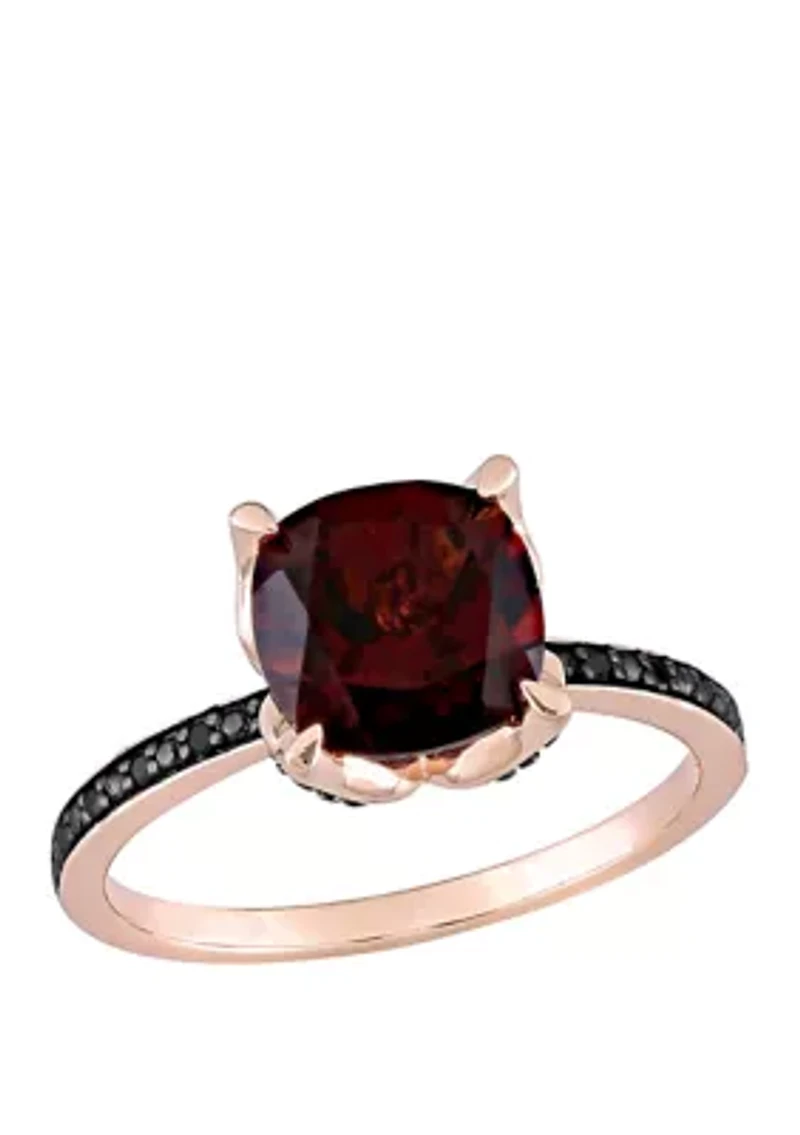 3.1 ct. t.w. Garnet, 1/10 Black Diamond Accent Ring