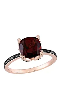 3.1 ct. t.w. Garnet, 1/10 Black Diamond Accent Ring