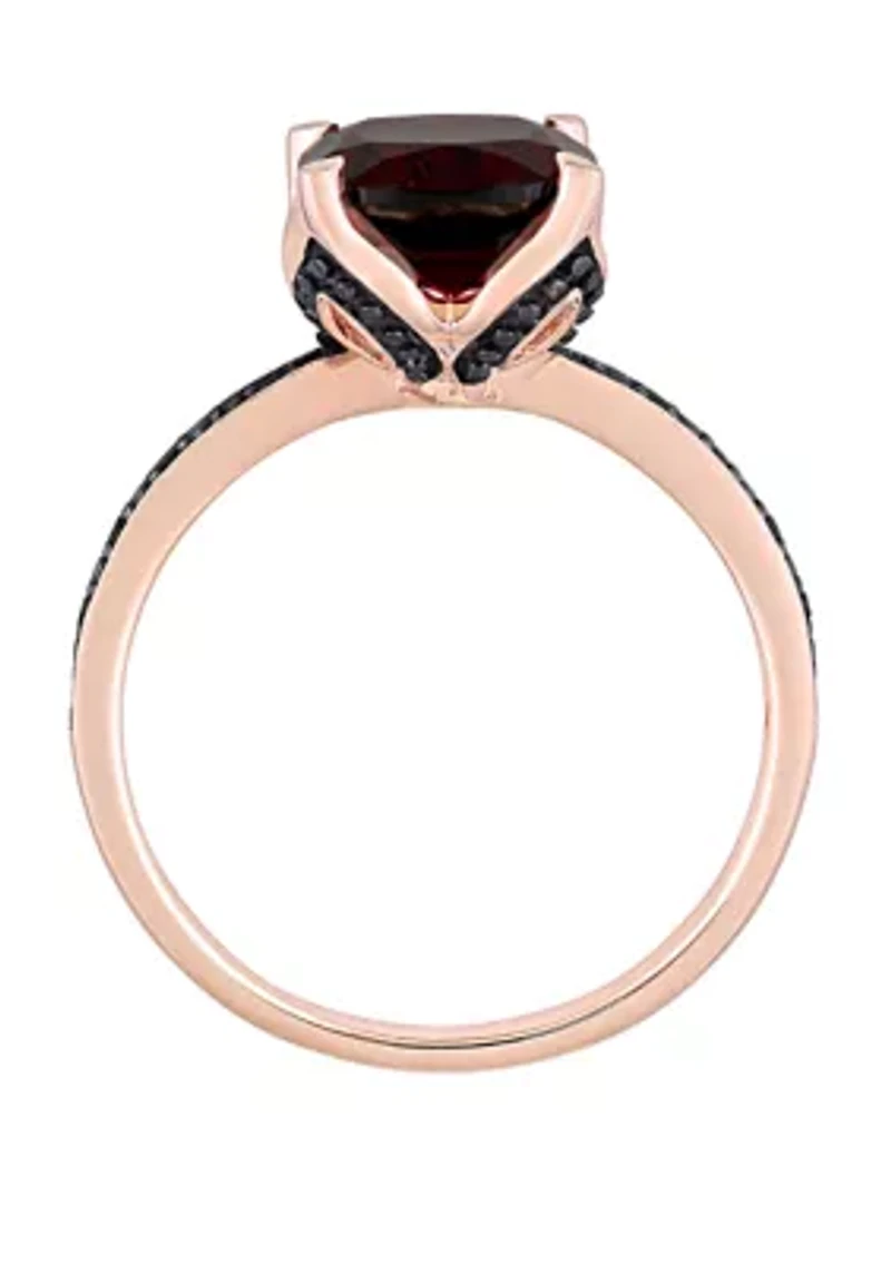 3.1 ct. t.w. Garnet, 1/10 Black Diamond Accent Ring
