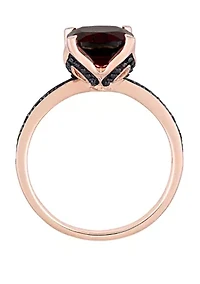 3.1 ct. t.w. Garnet, 1/10 Black Diamond Accent Ring