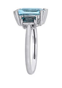 4.88 ct. t.w. Sky and London Blue Topaz 3 Stone Ring