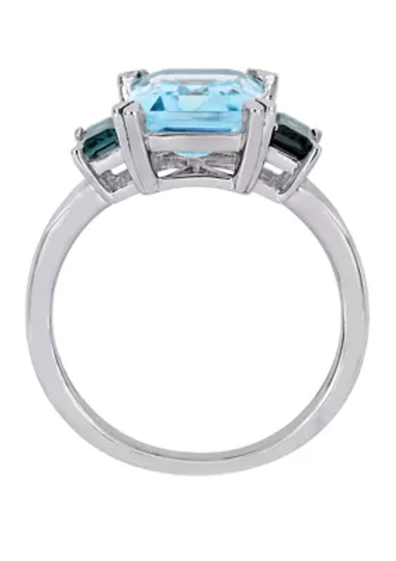 4.88 ct. t.w. Sky and London Blue Topaz 3 Stone Ring