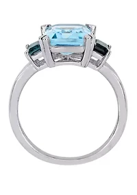4.88 ct. t.w. Sky and London Blue Topaz 3 Stone Ring