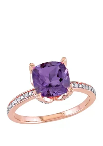 1.75 ct. t.w. Amethyst, 1/10 Diamond Accent Ring