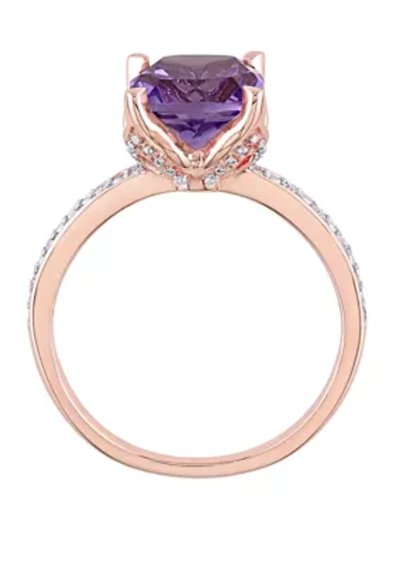 1.75 ct. t.w. Amethyst, 1/10 Diamond Accent Ring