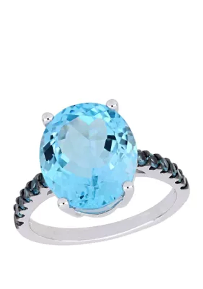 10.2 ct. t.w. Sky and London-Blue Topaz Ring Sterling Silver