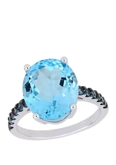10.2 ct. t.w. Sky and London-Blue Topaz Ring Sterling Silver