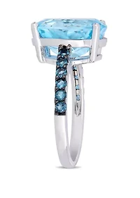 10.2 ct. t.w. Sky and London-Blue Topaz Ring Sterling Silver