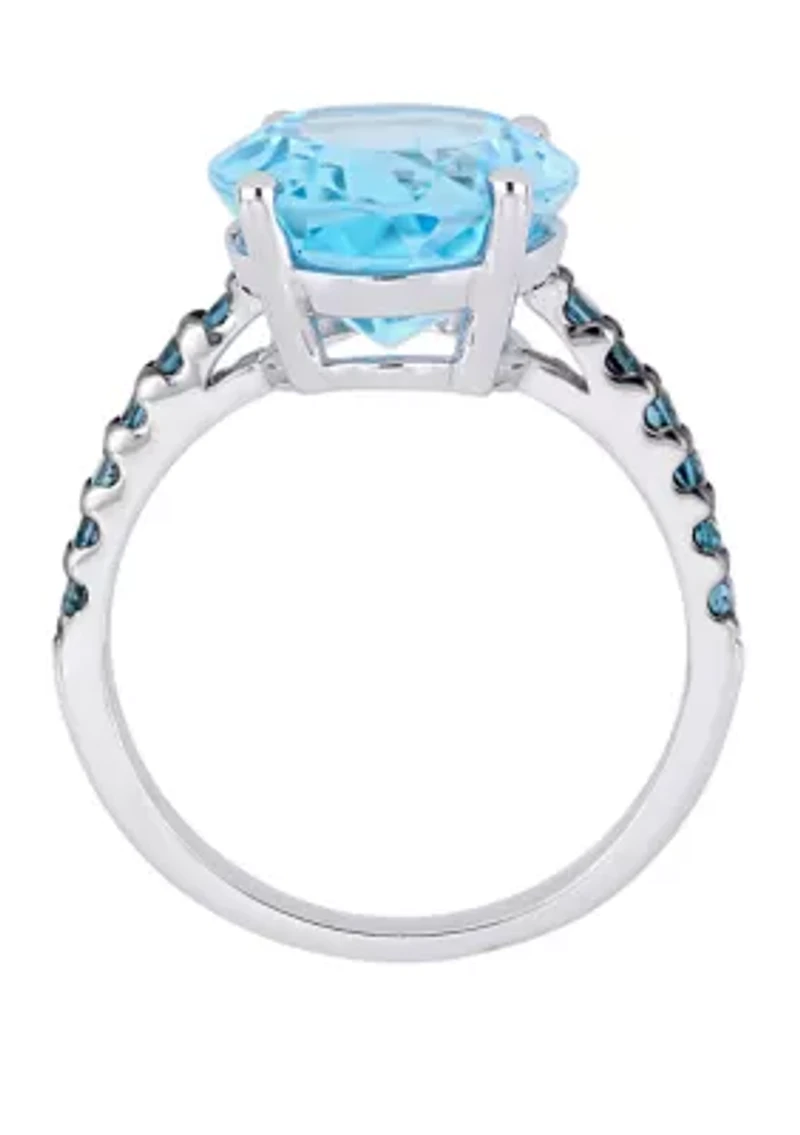 10.2 ct. t.w. Sky and London-Blue Topaz Ring Sterling Silver