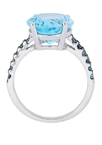 10.2 ct. t.w. Sky and London-Blue Topaz Ring Sterling Silver