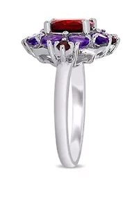 Multi Gemstone Ring Sterling Silver