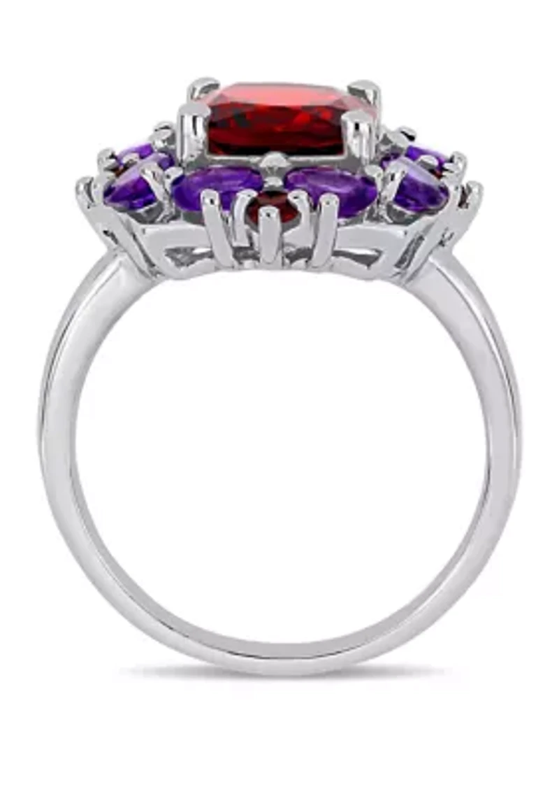 Multi Gemstone Ring Sterling Silver