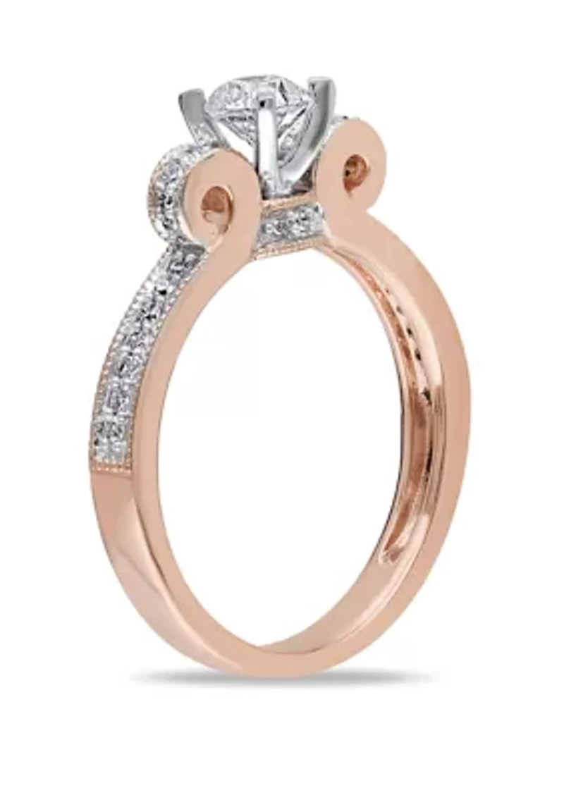 1/2 ct. t.w. Diamond Ribbon Engagement Ring